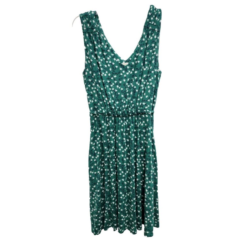 Cynthia Rowley Womens Green Floral Mini Dress Medium V-Neck Jersey Beach
